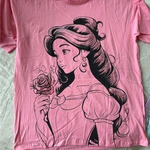 Pink Graphic T-Shirt with Princess Design